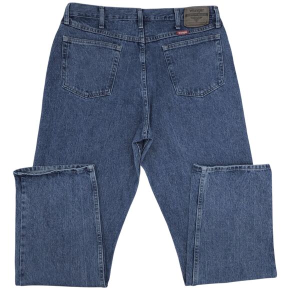 Wrangler Jeans Mens 36x34 Blue Relaxed Fit Comfort Denim Mid Wash - Picture 8 of 12